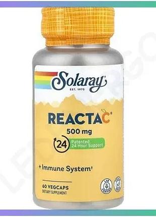 Витамин c solaray reacta-c 500 мг 60 вегакапсул для иммунной системы антиоксидантный комплекс sku_fitsh_cn20320-1