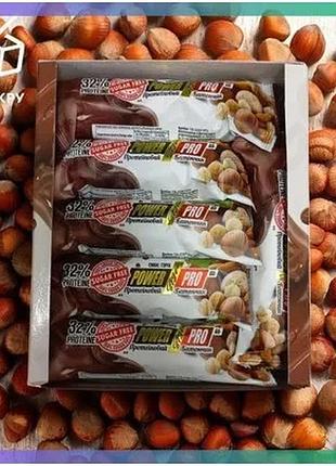 Батончик power pro 32% з горіхами без цукру 60 г спортивний протеїновий перекус для дорослих енергетич sku_fitsh_cn2865
