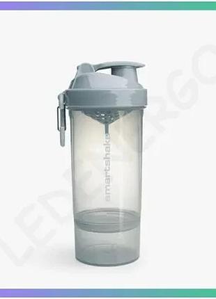 Шейкер smart shake original2go 800 мл сіро-блакитний для коктейлів та напоїв з контейнером і сіткою sku_fitsh_cn10069