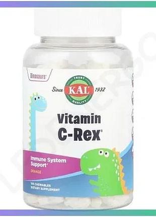 Вітамін c для дітей kal vitamin c-rex 100 жувальних таблеток апельсин для імунної системи та загальног sku_fitsh_cn17246-1