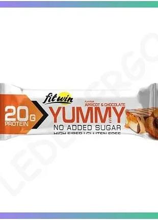 Протеиновый батончик fitwin yummy bar 36% без добавленного сахара 55 г абрикос-шоколад для перекуса sku_fitsh_cn16953-1