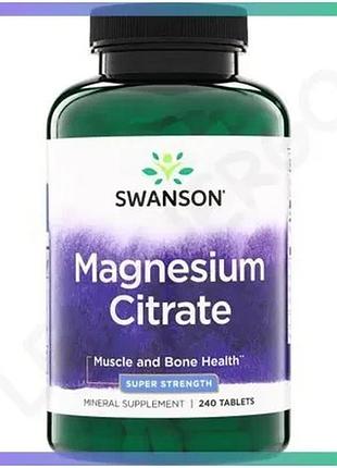 Цитрат магнію swanson magnesium citrate 112.5 mg super strength 240 таблеток для нервової системи та м sku_fitsh_cn20622-1