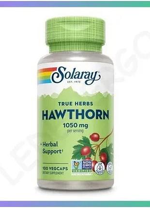 Ягоды боярышника solaray hawthorn berry 1050 mg 100 веганских капсул для сердечно-сосудистой системы sku_fitsh_cn20504-1