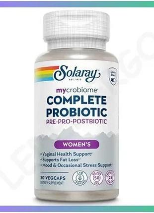Жіночий пробіотичний комплекс solaray mycrobiome complete probiotic women's 30 вегакапсул для травленн sku_fitsh_cn20489-1