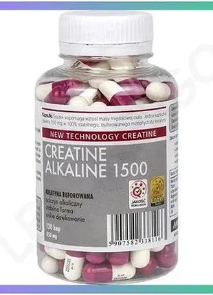 Буферизований моногідрат креатину megabol creatine alkaline 1500 120 капсул для набору м'язової маси е sku_fitsh_cn15297