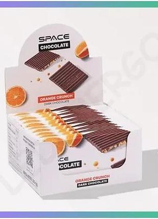 Блок темного шоколада spacefood space chocolate orange crunch 10x25 грамм для сладкого перекуса шокола sku_fitsh_cn20082-1