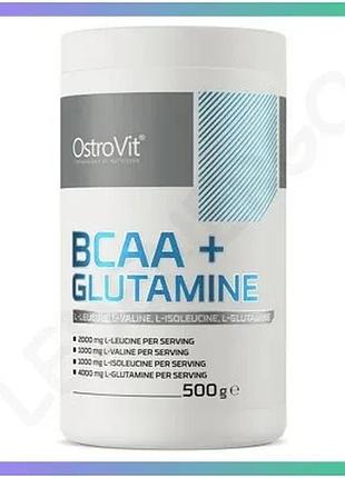 Аминокислота bcaa ostrovit bcaa + glutamine 500 грамм без вкуса для набора мышечной массы и восстановл sku_fitsh_cn1361-1