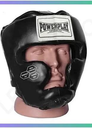 Боксерський тренувальний шолом power play 3043 чорний xs для спарингів захист голови спортсмена sku_fitsh_cn11840-1