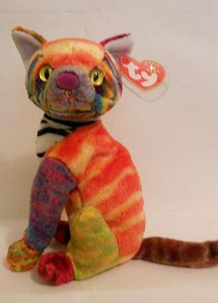 Колекційна іграшка кошеня ty beanie baby - kaleidoscope the cat(2000)