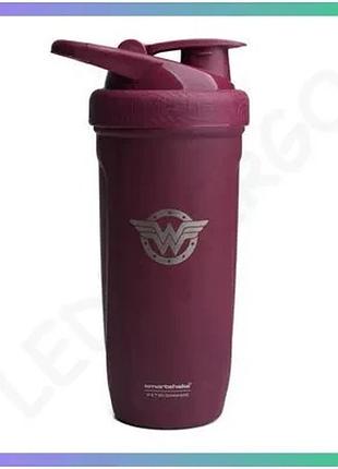 Шейкер smart shake reforce из нержавеющей стали 900 мл бордовый для спортивных коктейлей и воды sku_fitsh_cn14985