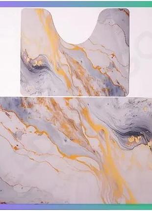 Набор ковриков для ванной и туалета golden marble 50х80 40х50 см диатомит влагопоглощающий антискользя sku_hp-42-179