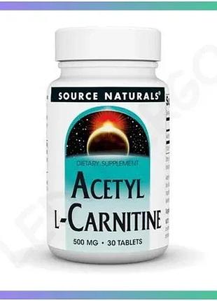 Ацетил l-карнитин source naturals 500 мг 30 таблеток добавка для мозга и нервной системы энергия и кон sku_fitsh_cn20093-1