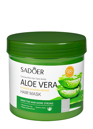 Маска для волосся зволожувальна sadoer aloe vera з алое, 500 мл