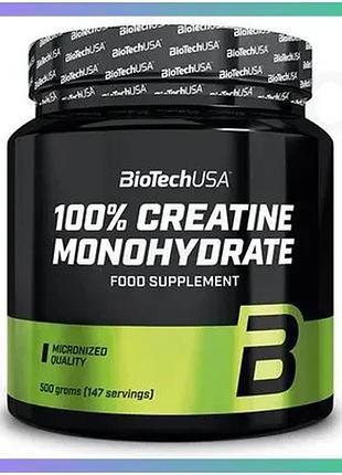 Креатин biotech 100% creatine monohydrate 500 грам порошок для набору м'язової маси та підвищення витр sku_fitsh_cn148