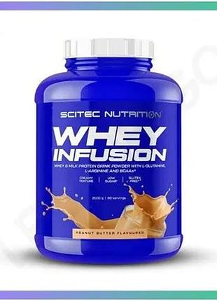 Сывороточный протеин scitec nutrition whey infusion 2 кг арахисовая паста для набора мышечной массы и sku_fitsh_cn20386-1