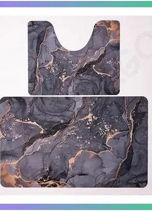 Набор ковриков для ванной и туалета luxury marble 50х80 40х50 см диатомитовые влаговпитывающие антиско sku_hp-42-180