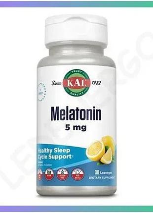 Леденцы с мелатонином kal melatonin 5 мг 30 леденцов для улучшения сна с витамином b6 лимонные sku_fitsh_cn20577-1