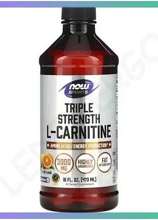 Жиросжигатель now l-carnitine liquid 3000 мг 473 мл цитрус для повышения выносливости и энергии sku_fitsh_cn4381-2