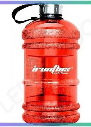 Спортивная бутылка ironflex gallon hydrator 2.2 л красная для воды и аминокислот sku_fitsh_cn11395