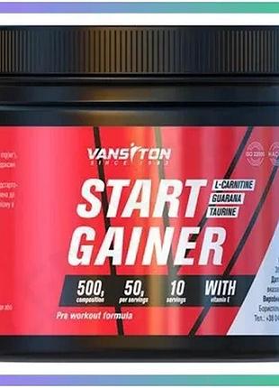 Гейнер vansiton start gainer 500 г порошок для набору м'язової маси для чоловіків та жінок енергетични sku_fitsh_cn10455