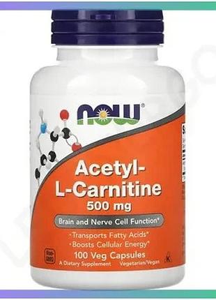 Жиросжигатель now acetyl-l-carnitine 500 мг 100 вегакапсул для ускорения метаболизма и похудения sku_fitsh_cn11447