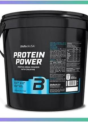 Протеин biotech protein power 4 кг ваниль для набора мышечной массы и восстановления энергии sku_fitsh_cn238-1
