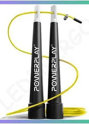 Скакалка скоростная power system ps-4033 2.8 м желтая для фитнеса и тренировки координации sku_fitsh_cn14773