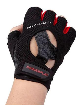 Перчатки для фитнеса power play pp-2222 черные m для тренажерного зала рукавички для мужчин sku_fitsh_cn15377-1 2