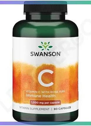 Витамины swanson vitamin c 1000 мг с экстрактом шиповника 90 капсул для иммунной системы антиоксиданты sku_fitsh_cn6664