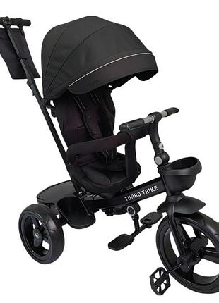 Велосипед детский трехколесный mt 1001-1 elegant black с родительской ручкой