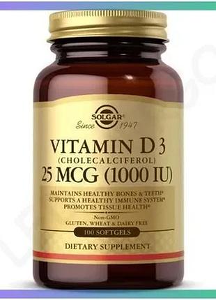 Витамины и минералы solgar vitamin d3 25 мкг 100 капсул для иммунной системы и общего оздоровления sku_fitsh_cn6154