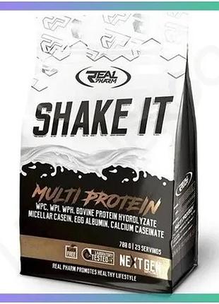 Многокомпонентный протеин real pharm shake it 700 грамм клубника для роста мышечной массы и восстановл sku_fitsh_cn16843-1