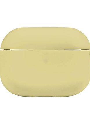 Чохол silicone case with hook для airpods pro, crem yellow