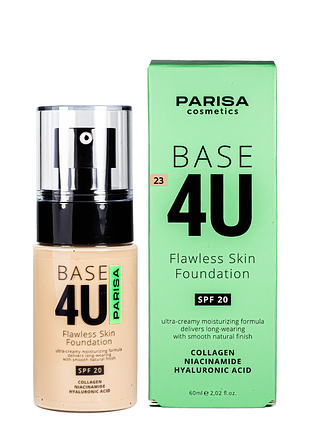 Тональный крем для лица parisa cosmetics base4u no 23 deep beige