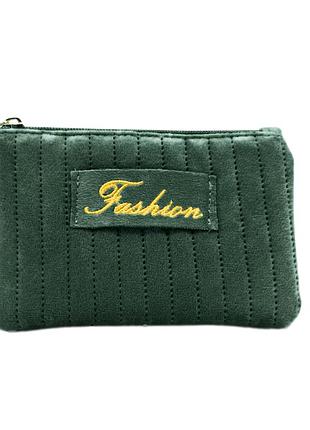 Косметичка женская плюшевая beauty luxury 16 см×10,5 см wb-4010, зеленая
