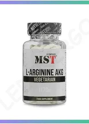 L-аргінін альфа-кетоглутарат mst nutrition 60 капсул для покращення кровообігу енергії та витривалості sku_fitsh_cn15814