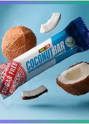 Батончик power pro coconut bar без цукру 50 г кокосовий перекус для дорослих енергетичний снек sku_fitsh_cn2859