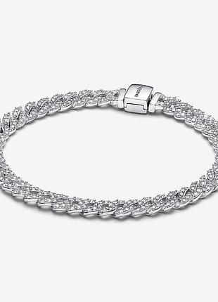 Серебряный браслет pandora с сияющим паве 593008c01
