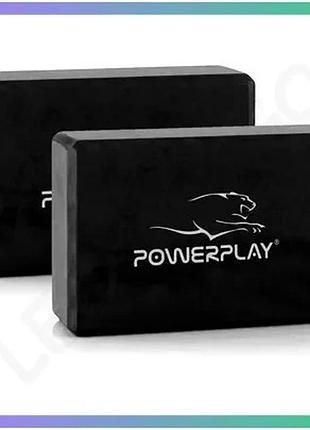Блоки для йоги power play 4006 yoga brick eva 2 штуки черные для фитнеса и йоги sku_fitsh_cn11826