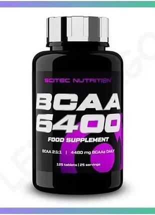 Амінокислота bcaa scitec nutrition 6400 125 таблеток для набору м'язової маси та відновлення енергії sku_fitsh_cn740