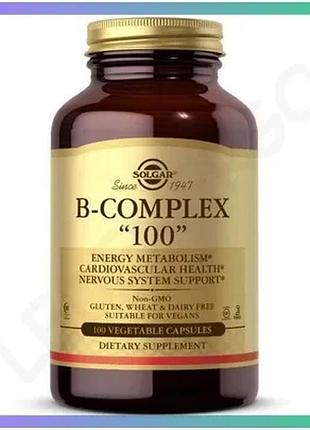 Витамины и минералы solgar b-complex 100 100 вегакапсул комплекс витаминов группы b для взрослых для э sku_fitsh_cn6026