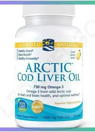 Жирные кислоты nordic naturals arctic cod liver oil 90 капсул омега 3 для иммунной системы и здоровья sku_fitsh_cn6900