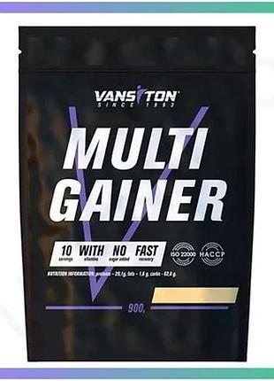 Гейнер vansiton multi gainer 900 грам полуниця для набору м'язової маси відновлення витривалості sku_fitsh_cn10393-4