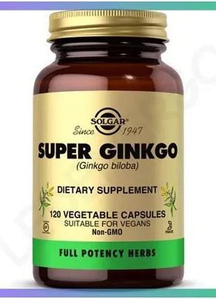 Экстракт листьев гинкго билоба solgar super ginkgo 120 вегакапсул для улучшения памяти и кровообращени sku_fitsh_cn13204