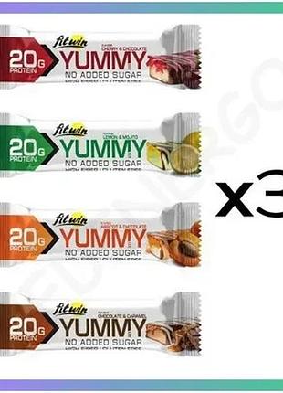 Протеиновый батончик fitwin yummy bar 36% без добавленного сахара 12 штук по 55 грамм микс вкусов sku_fitsh_cn17083