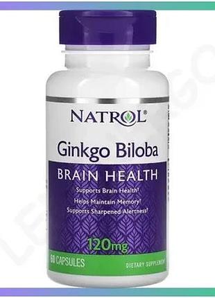 Экстракт гинкго билоба natrol 120 мг 60 капсул для поддержки мозга и нервной системы адаптоген sku_fitsh_cn13345
