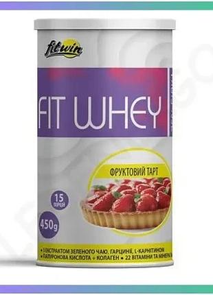 Функціональний протеїновий коктейль fitwin fitwhey 450 грам фруктовий тарт для підтримки м'язової маси sku_fitsh_cn16889-1