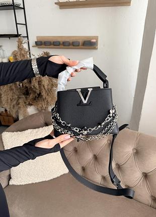 Louis vuitton capucines mini black 20x14 3