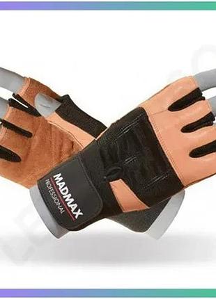 Рукавички для фітнесу mad max professional mfg 269 коричневі для чоловіків і жінок тренувальні рукавич sku_fitsh_cn3451-2