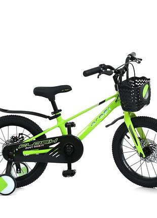 Велосипед дитячий flash mb 1683 neon green, колеса 16 дюймів